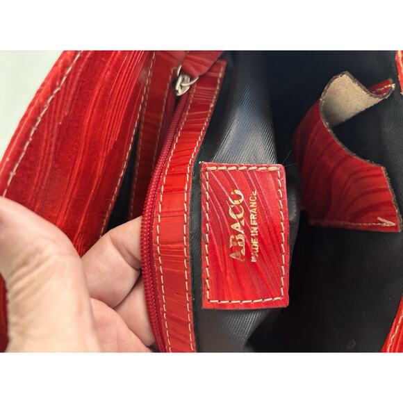 Abaco Paris Textured Oval Red Shoulder Bag - Picture 4 of 13